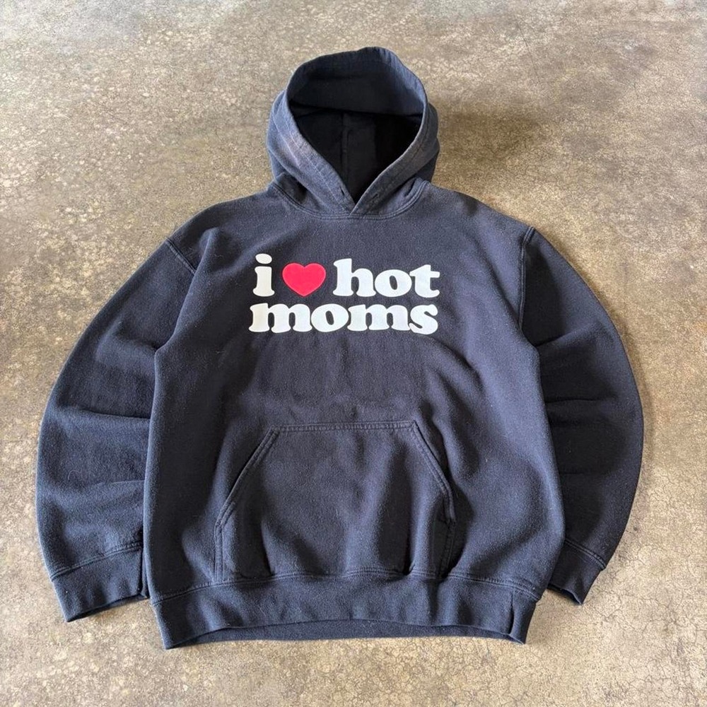 Danny Duncan I Love Hot Moms Hoodie Mens Medium Black Y2K Skater Pullover